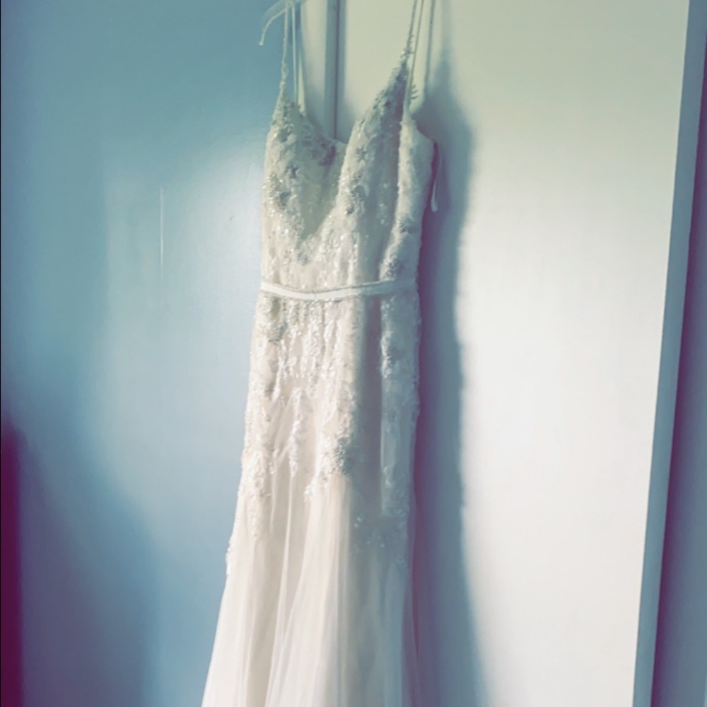 Melissa Sweet size 12 champagne wedding dress. New with tags.